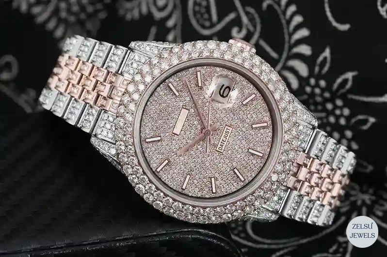 Two-tone Rolex watch featuring stainless steel and gold accents, perfect for any sophisticated occasion.