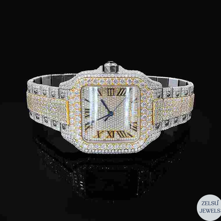 Cartier bust-down watch, featuring radiant diamonds for a luxury, statement-making look.