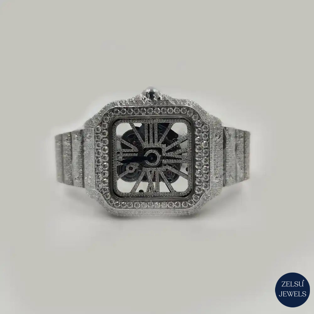Cartier automatic silver watch with sophisticated design, offering durability and luxury in one timepiece.