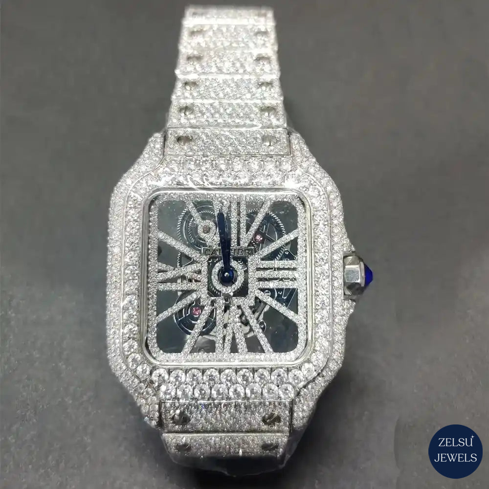 Luxury automatic Cartier silver watch, perfect for those seeking precision and timeless elegance.