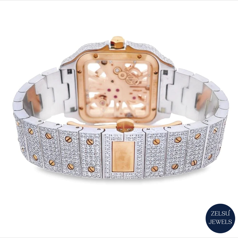 Cartier two-tone silver automatic watch, offering premium craftsmanship and a timeless design.