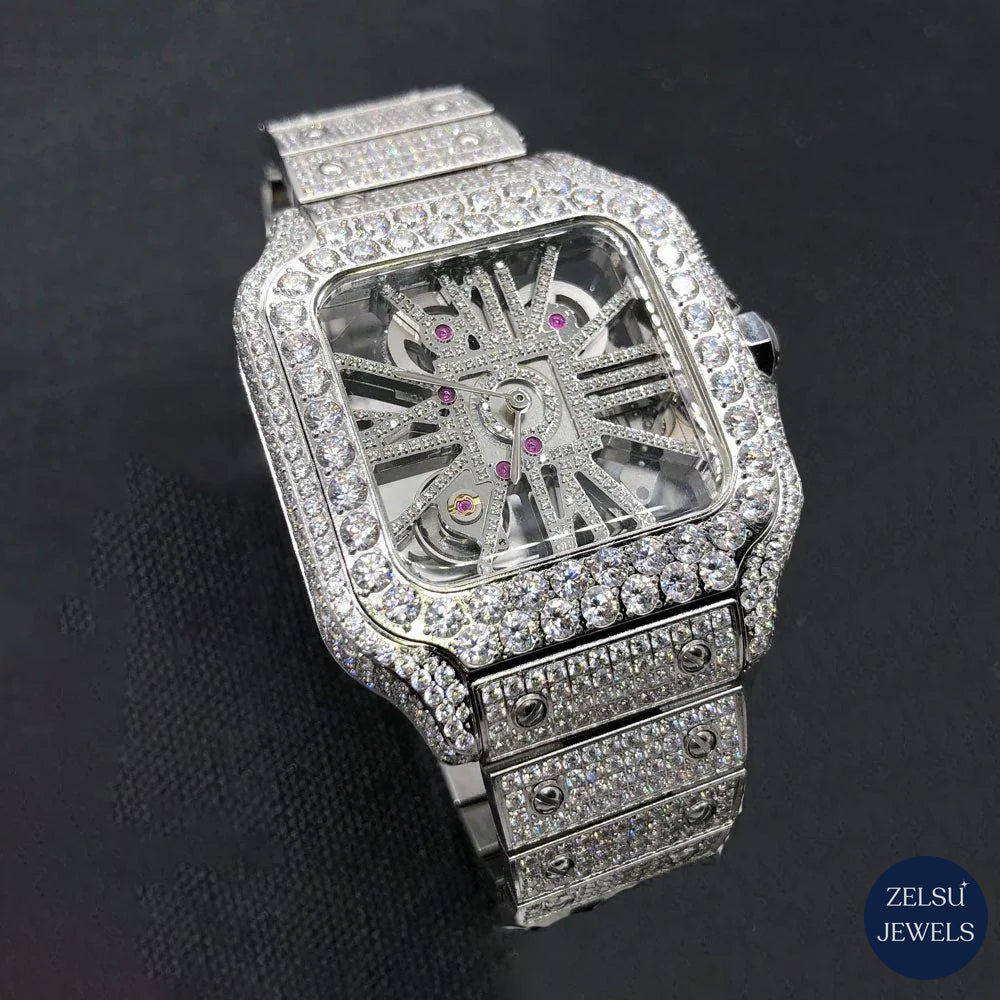 Elegant Cartier two-tone and silver automatic watch with Swiss movement, perfect for collectors and enthusiasts.