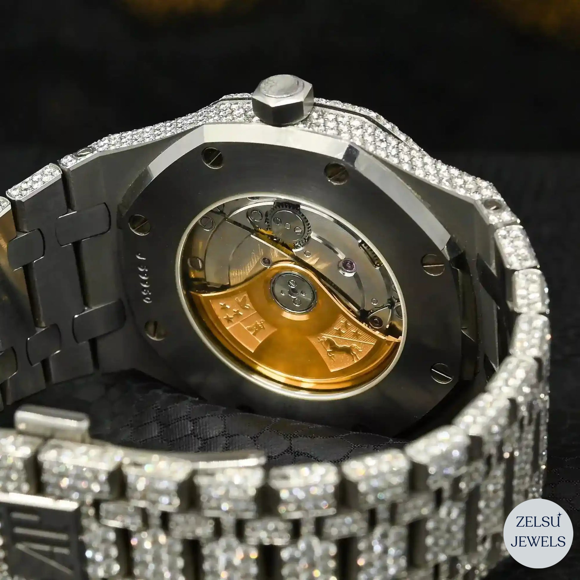 Sophisticated silver diamond watch with high-quality diamonds, ideal for luxury watch collectors.