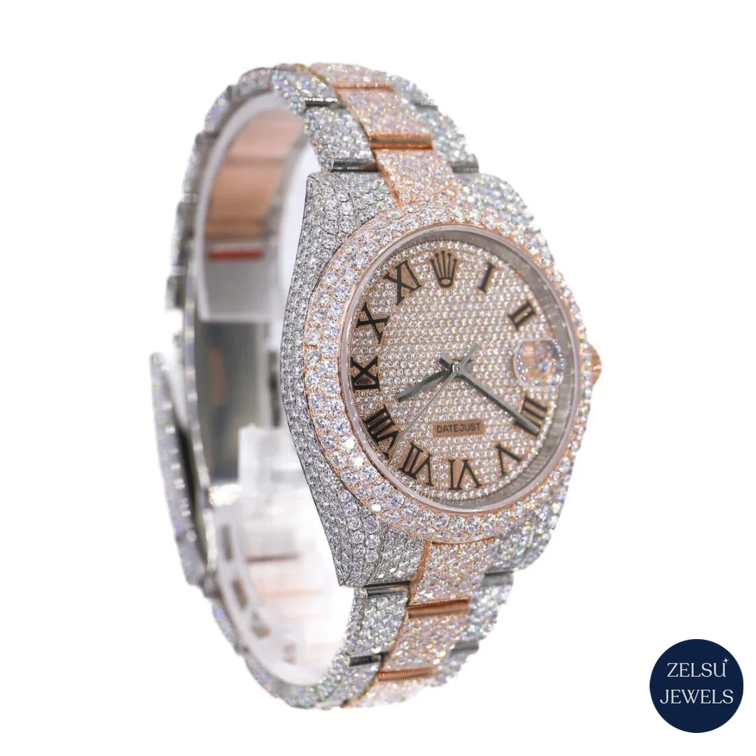 Exquisite rose gold two-tone Rolex watch, combining elegance with Rolex's legendary Swiss precision.