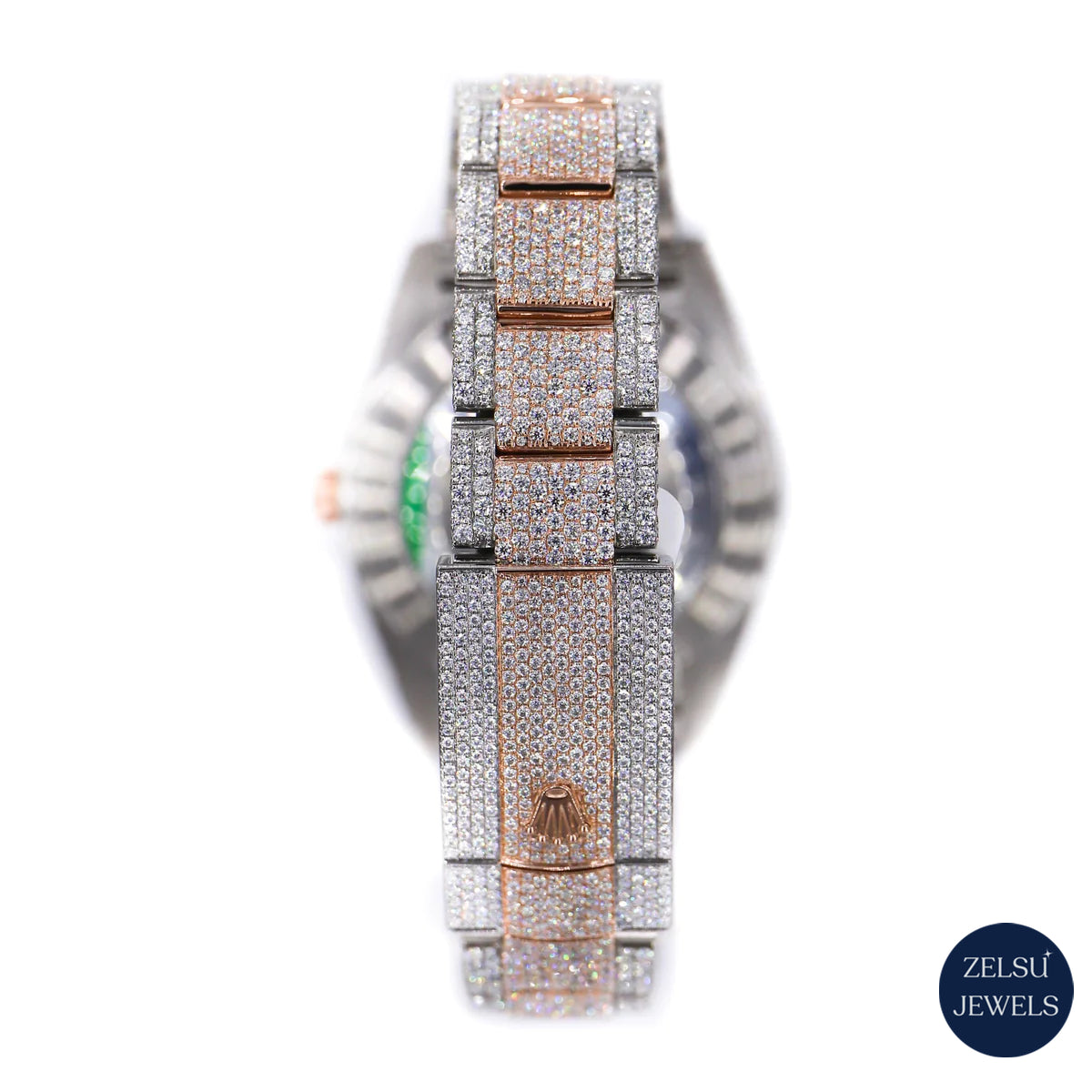 Elegant rose gold two-tone Rolex watch with a luxury finish, ideal for high-end watch collectors.