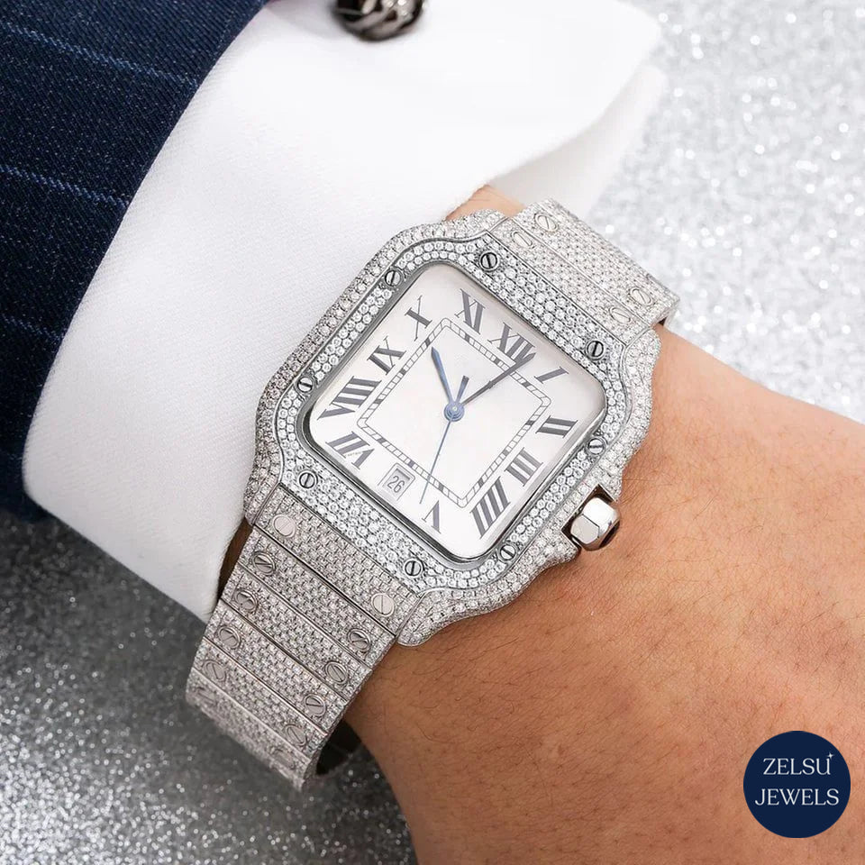 Timeless Cartier diamond watch, featuring impeccable design and high-quality diamonds for ultimate elegance.