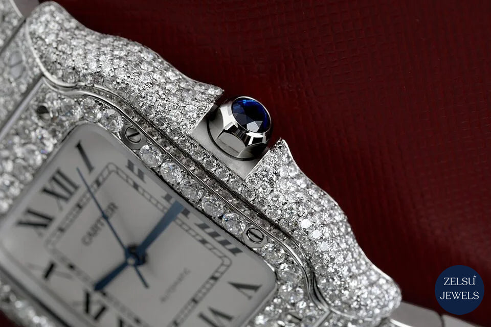 Cartier diamond watch with brilliant diamonds, offering a blend of sophistication, luxury, and style.