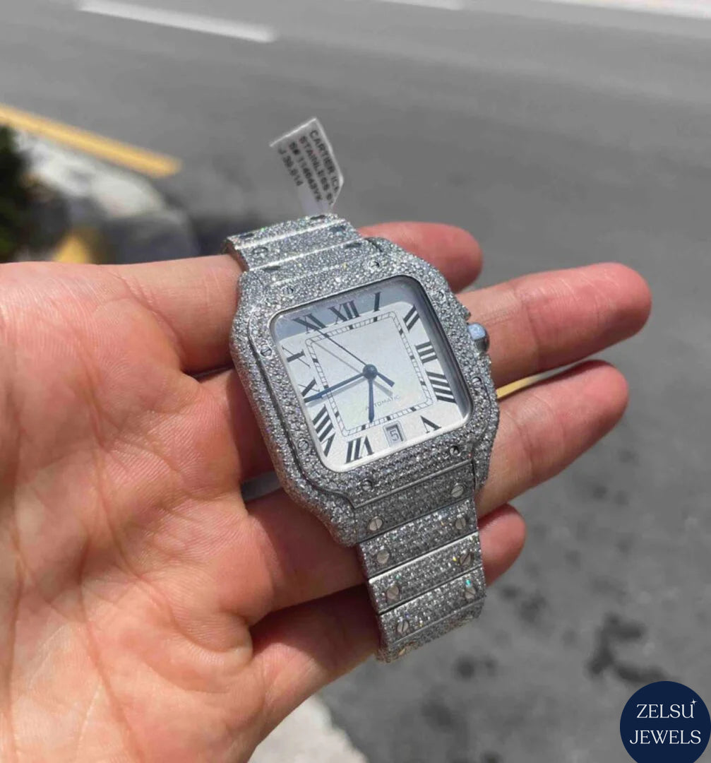 Luxury Cartier diamond watch, perfect for those seeking an elegant and refined accessory with premium diamonds.