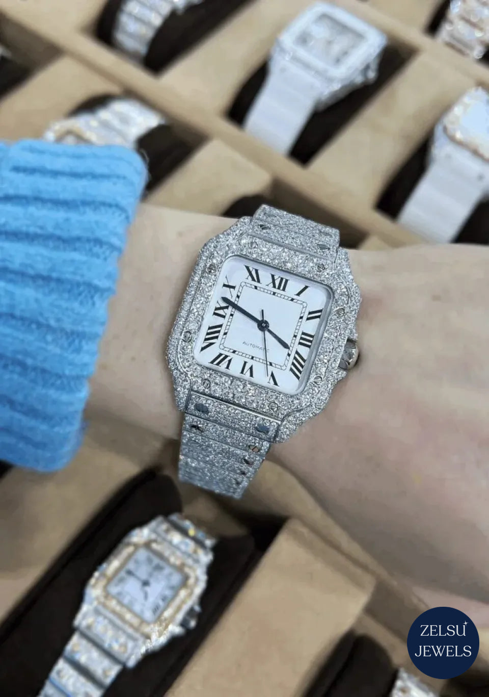 Exquisite Cartier diamond watch, crafted with radiant diamonds for a luxury timepiece that stands the test of time.
