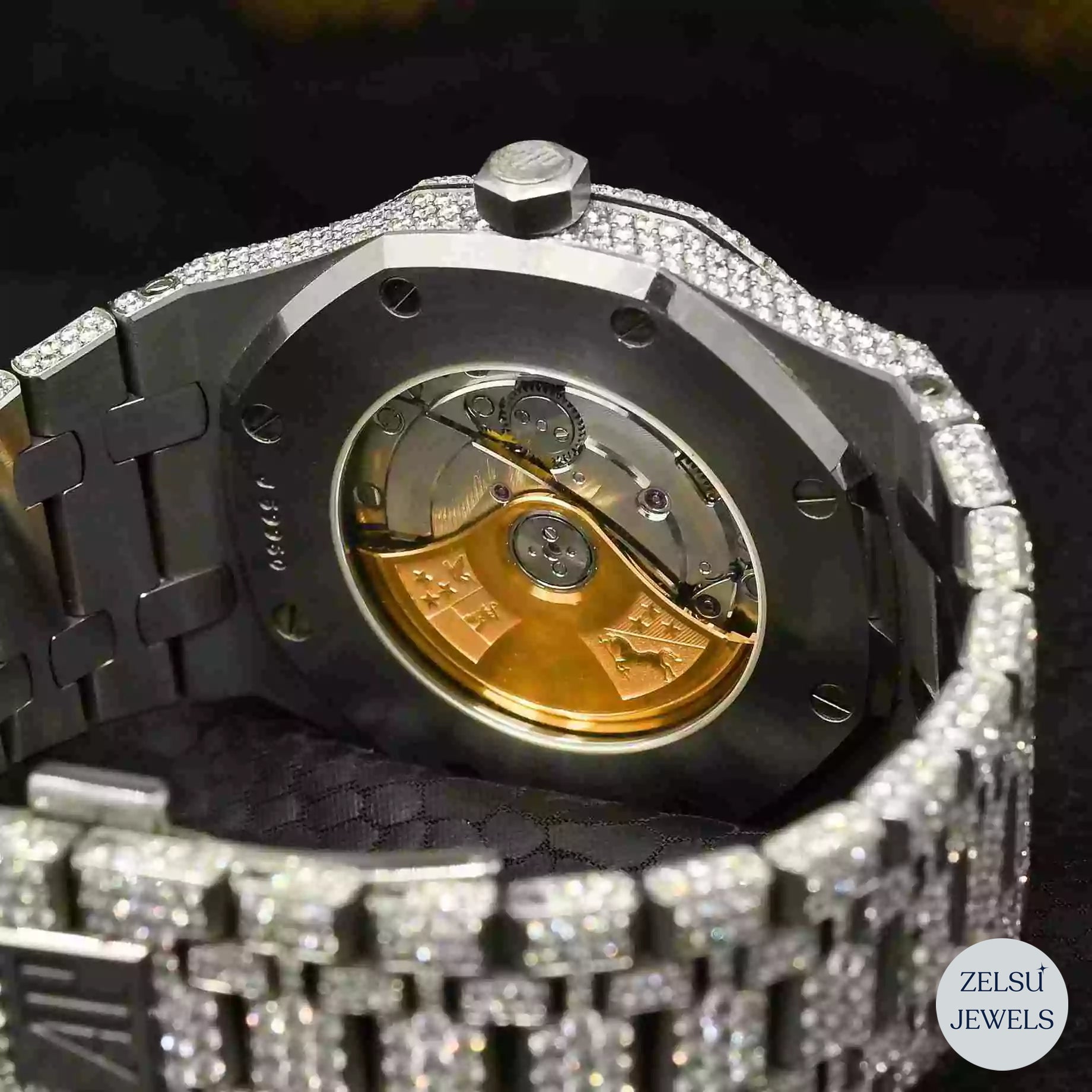 Timeless moissanite silver diamond watch, offering unmatched craftsmanship and radiant diamond accents.