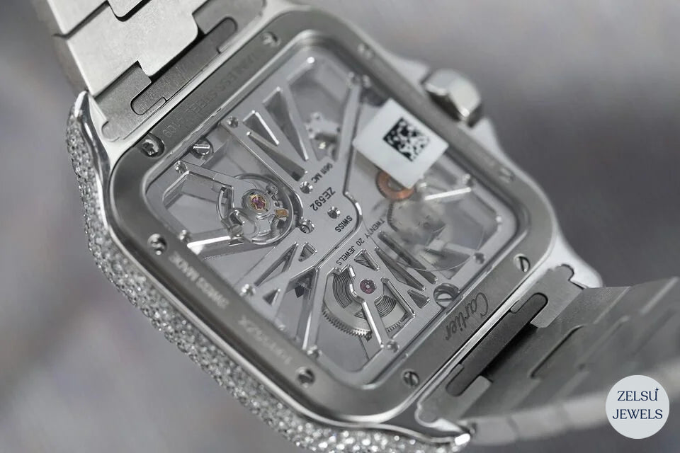 Classic silver Cartier automatic watch with luxury design, perfect for the discerning watch lover.