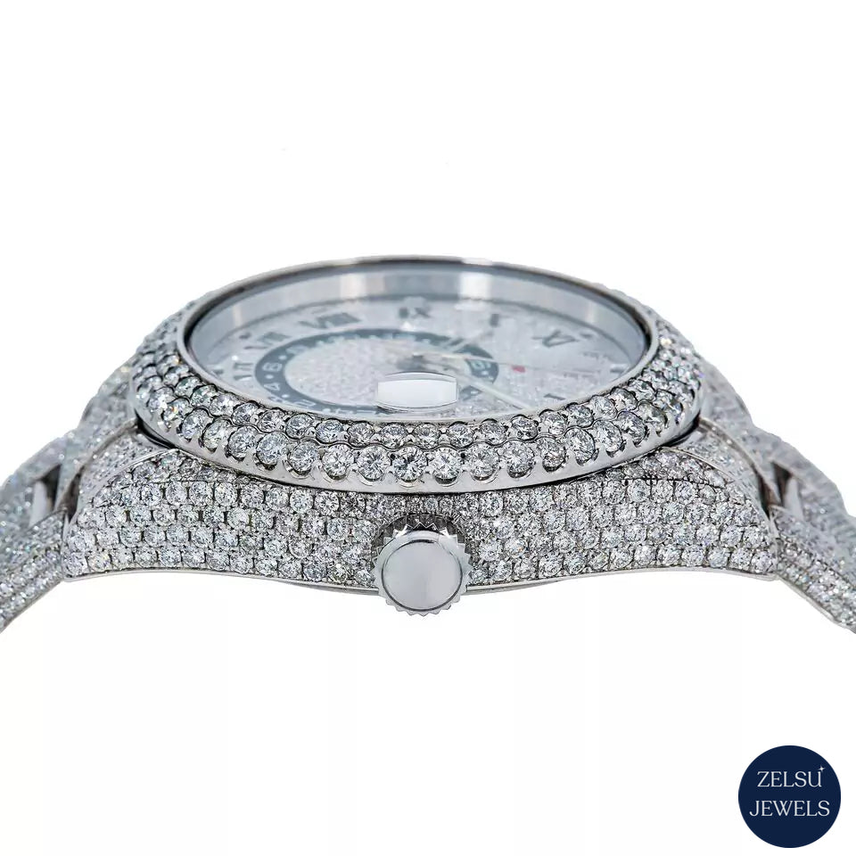 Sophisticated silver diamond watch, offering unmatched craftsmanship and radiant diamond accents.