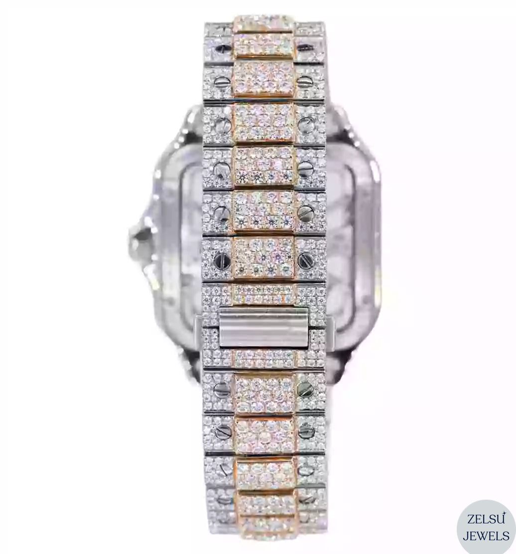 Sophisticated moissanite diamond watch with sparkling diamonds, perfect for fashion-forward individuals.
