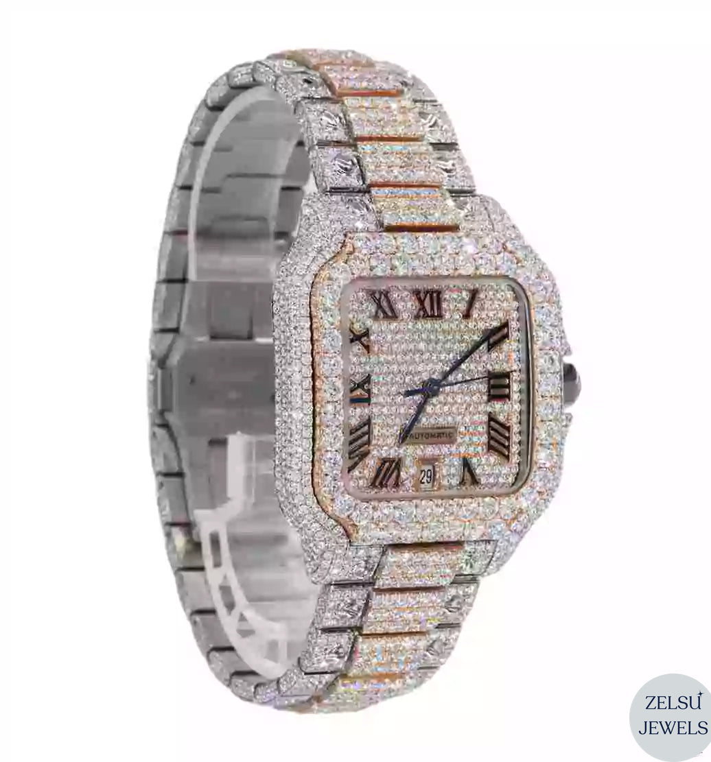 moissanite diamond watch, featuring radiant diamonds for a stunning, high-end look.