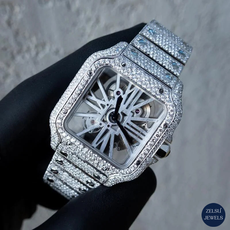 Luxury Cartier silver automatic watch, perfect for collectors who appreciate both style and precision.