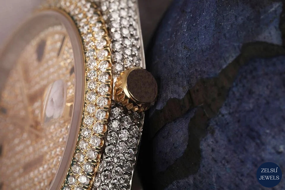Two-tone gold watch with stunning VVS clarity diamonds, ideal for collectors who appreciate luxury and craftsmanship.