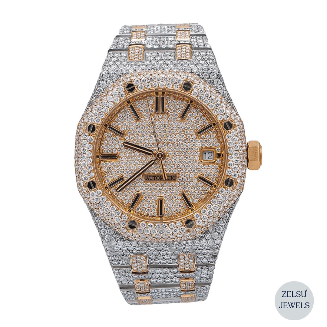 Luxury two-tone diamond watch with sparkling diamonds and timeless appeal