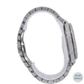 Stunning silver diamond watch, adorned with brilliant diamonds for a luxurious and elegant appearance.