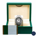 Sophisticated silver diamond watch, adorned with radiant diamonds for a striking and premium look.