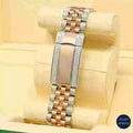 Two-tone moissanite watch with a radiant brown crystal bezel, perfect for those who appreciate luxury and style.