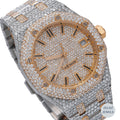 Elegant two-tone diamond watch featuring a polished finish and dazzling diamonds.