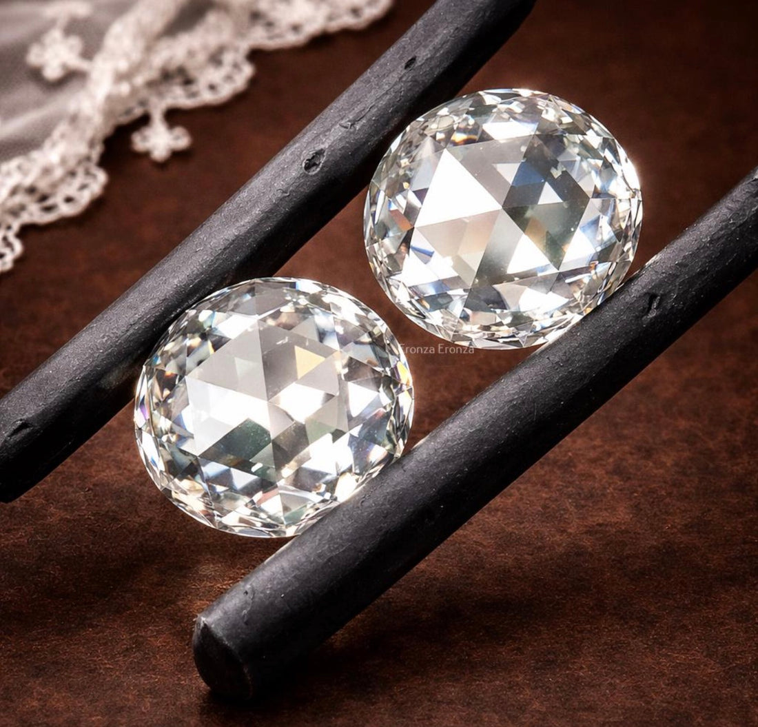 Round rose cut diamond 1ct each